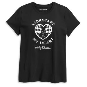 Womens Harley Davidson Kickstart My Heart T-Shirt Size Large